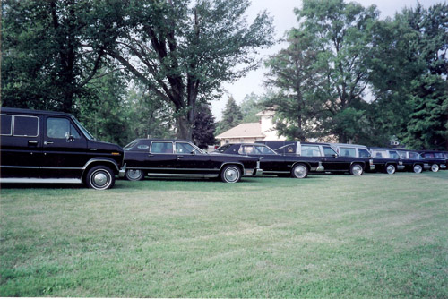 Steadman's fleet of vintage funeral service vehicles