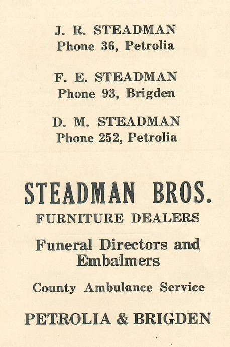 Steadman Brothers Advertisement from 1935